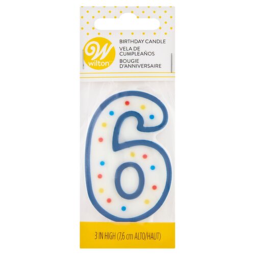 Wilton 3 in High 6 Birthday Candle