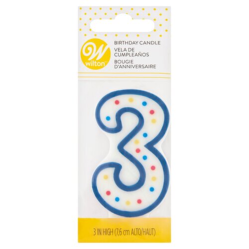 Wilton 3 In High 3 Birthday Candle