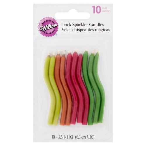 Wilton 2.5 in High Trick Sparkler Birthday Candles, 10 count