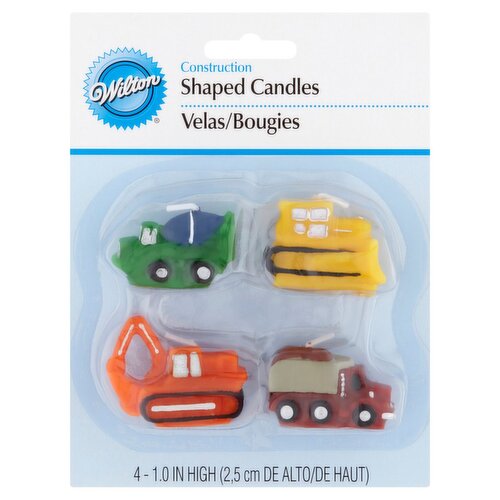 Wilton Construction Shaped Candles, 4 count