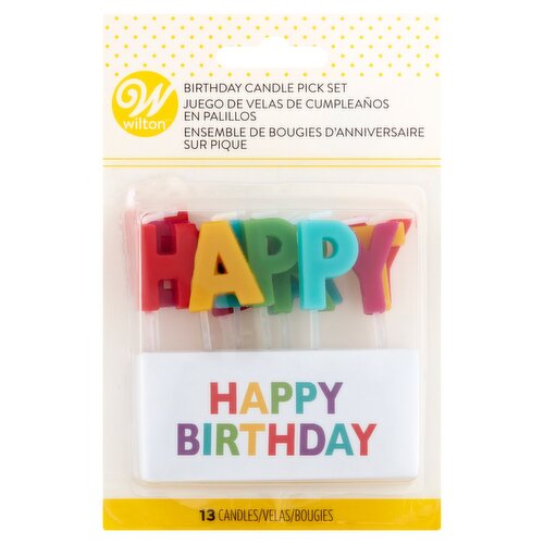 Wilton Happy Birthday Candle Pick Set, 13 count