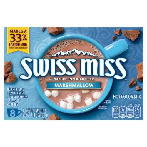 Swiss Miss Marshmallow Hot Cocoa Mix, 11.04 oz, 8 Count