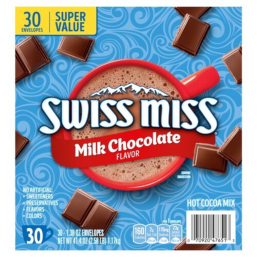 Swiss Miss Milk Chocolate Hot Cocoa Mix Super Value Pack, 1.38 oz, 30 count