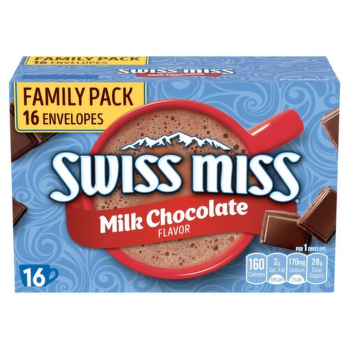 Swiss Miss Milk Chocolate Flavor Hot Cocoa Mix Family Pack, 1.38 oz, 16 count