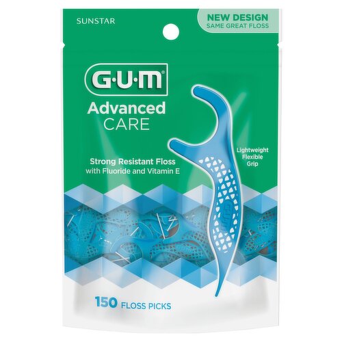 Sunstar G.U.M Advanced Care Floss Picks, 150 count