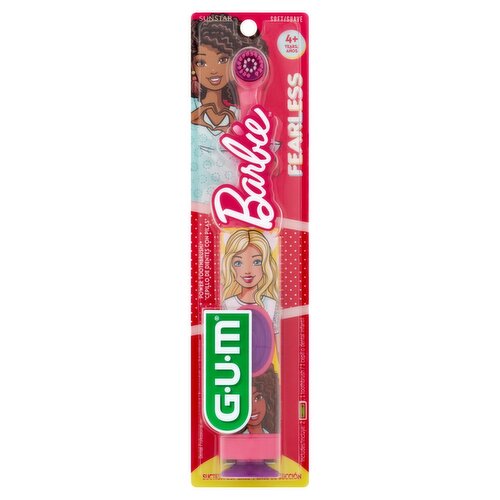 Sunstar GUM Barbie Fearless Soft Power Toothbrush, 4+ Years