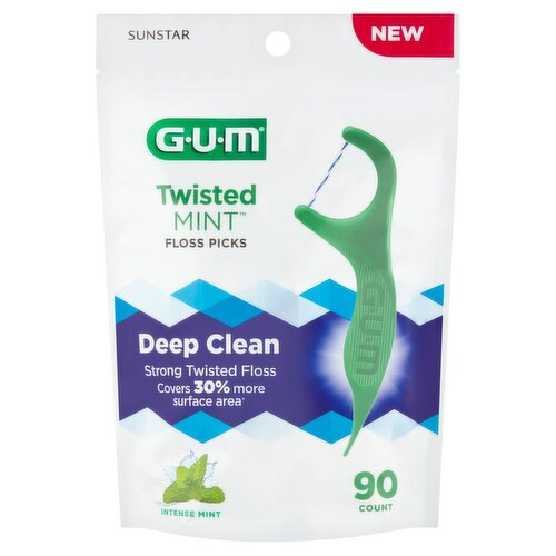 G.U.M Twisted Intense Mint Floss Picks, 90 count