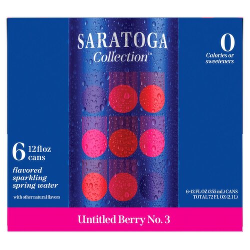 Saratoga Collection Untitled Berry No. 3 Flavored Sparkling Spring Water, 12 fl oz, 6 count