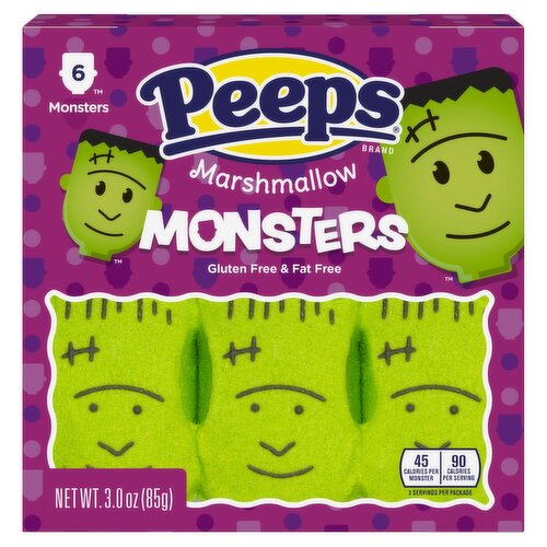 Peeps Monsters Marshmallow, 6 count, 3.0 oz