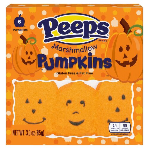 Peeps Pumpkins Marshmallow, 6 count, 3.0 oz