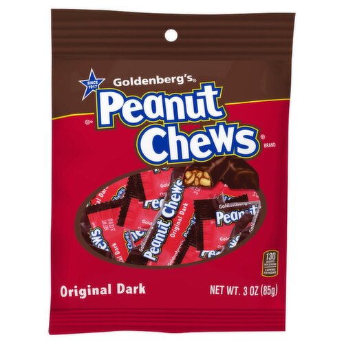 Goldenberg's Peanut Chews Original Dark Candies, 3 oz