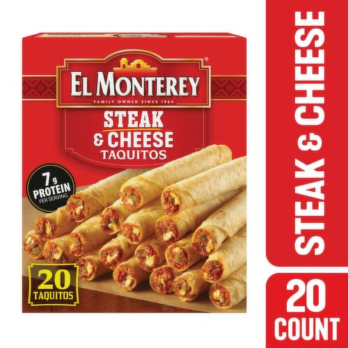 El Monterey Steak & Cheese Taquitos,  20 count, 20 oz