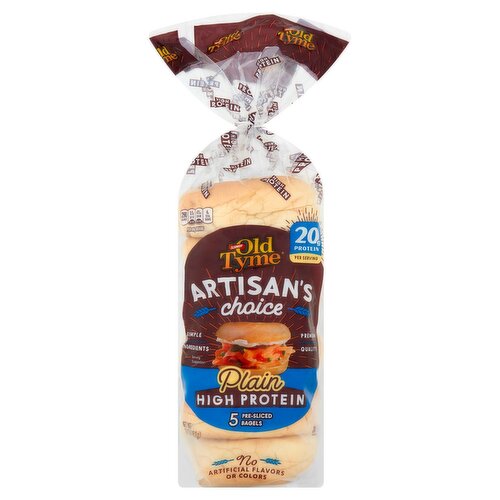 Schmidt Old Tyme Artisan's Choice Plain Pre-Sliced Bagels, 5 count, 17 oz