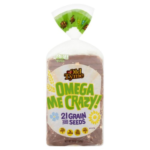 Schmidt Old Tyme Omega Me Crazy! 21 Grain and Seeds Bread, 24 oz