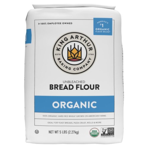 King Arthur Baking Company Organic Unbleached Bread Flour, 5 lbs