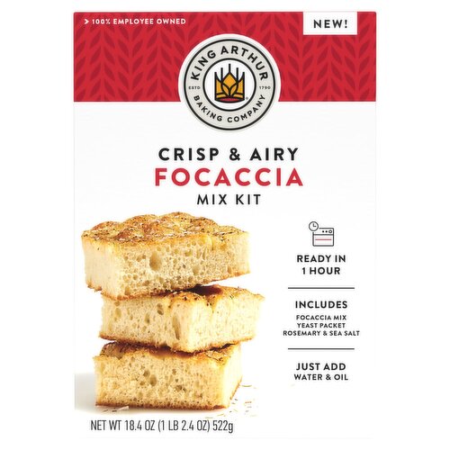 King Arthur Baking Company Crisp & Airy Focaccia Mix Kit, 18.4 oz