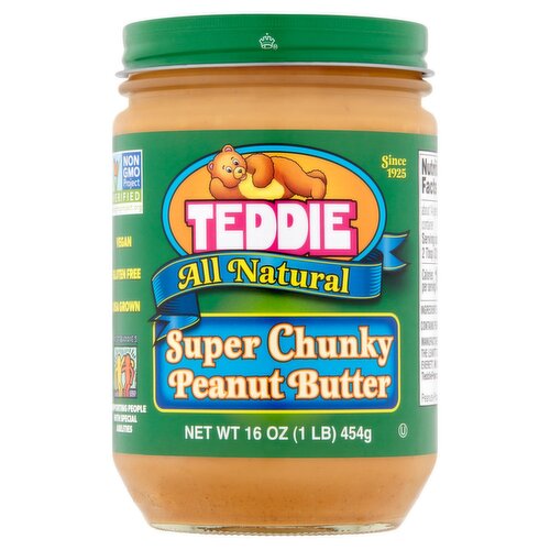 Teddie All Natural Super Chunky Peanut Butter, 16 oz