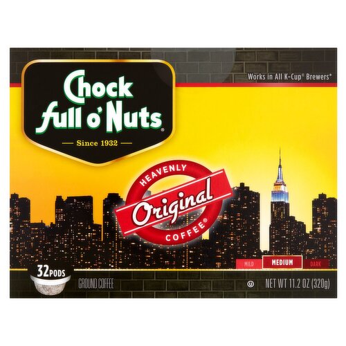 Chock Full O Nuts Original Heavenly Ground Coffee 32 count 11.2 oz ShopRite