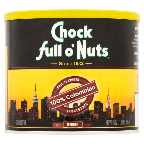 Chock full o'Nuts Medium 100% Colombian Ground Coffee, 24 oz