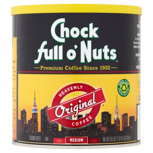 Chock full o'Nuts Medium Roast Heavenly Original Ground Coffee, 30.5 oz