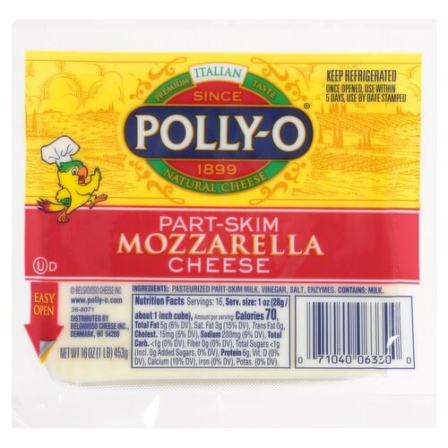 Polly-O Part-Skim Mozzarella Cheese, 16 oz