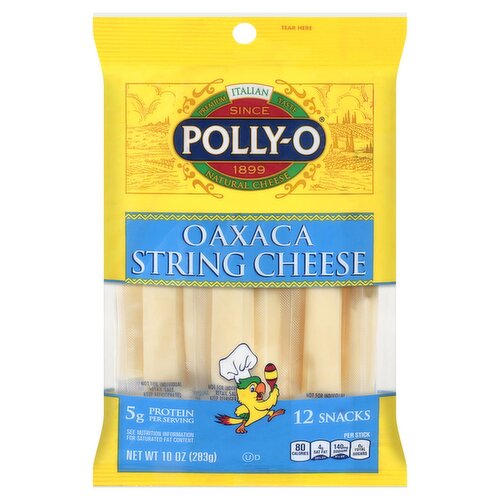 Polly-O Oaxaca String Cheese Snacks, 12 count, 10 oz