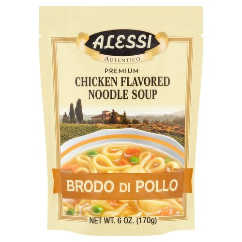 Alessi Premium Brodo Di Pollo Chicken Flavored Noodle Soup, 6 oz