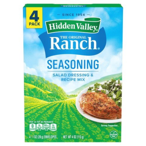 Hidden Valley The Original Ranch Seasoning Salad Dressing & Recipe Mix, 1 oz, 4 count