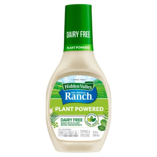 Hidden Valley The Original Ranch Plant Powered Dairy Free Topping & Dressing, 12 fl oz