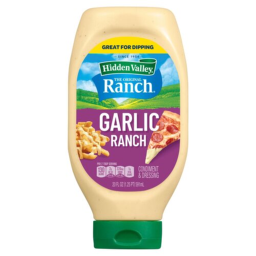 Hidden Valley The Original Ranch Garlic Ranch Condiment & Dressing, 20 fl oz