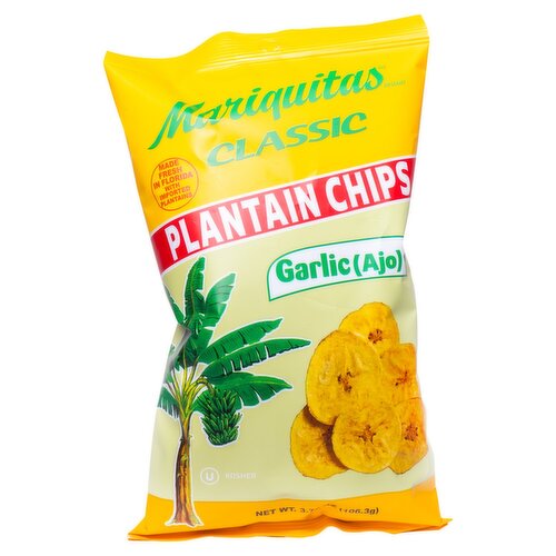 Mariquitas Classic Garlic (Ajo) Plantain Chips, 3.75 oz