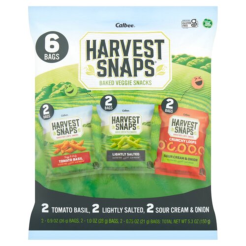 Calbee Harvest Snaps Baked Veggie Snacks, 6 count, 5.3 oz