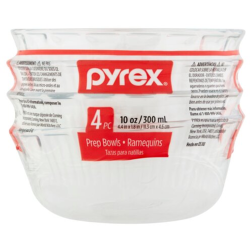 Pyrex 10 oz Prep Bowls, 4 count