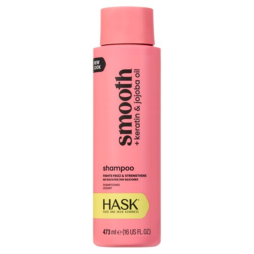 Hask Smooth + Keratin & Jojoba Oil Shampoo, 16 fl oz