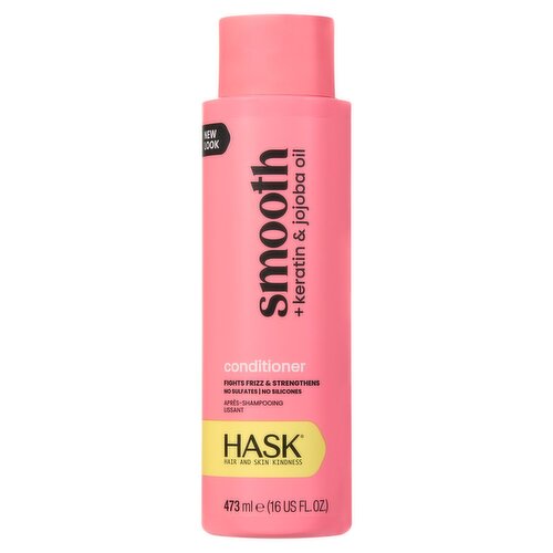 Hask Smooth + Keratin & Jojoba Oil Conditioner, 16 fl oz