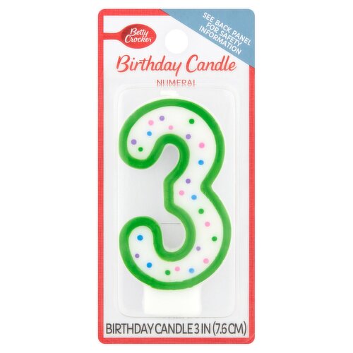 Betty Crocker Numeral 3 Birthday Candle