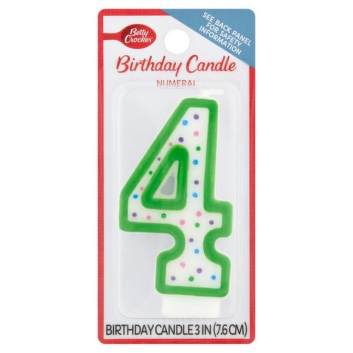 Betty Crocker Numeral 4 Birthday Candle