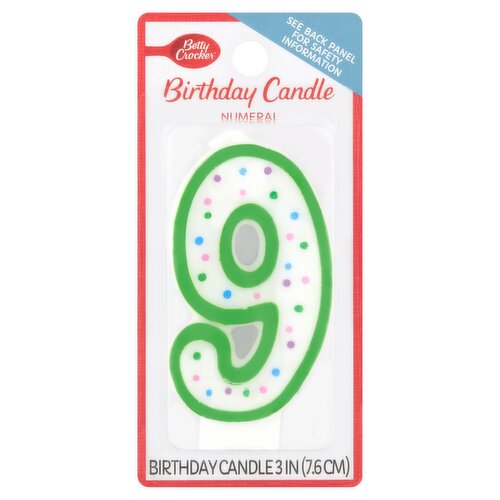 Betty Crocker Numeral 9 Birthday Candle