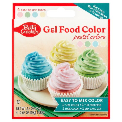 Betty Crocker Pastel Colors Gel Food Color, 0.67 oz, 4 count