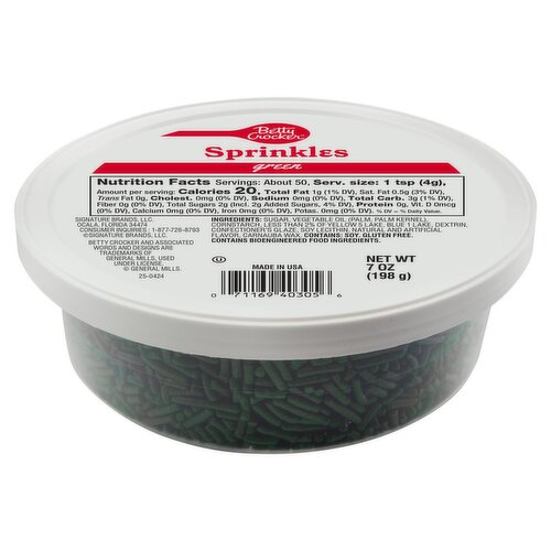 Betty Crocker Green Sprinkles, 7 oz