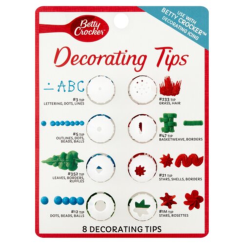 Betty Crocker Decorating Tips, 8 count