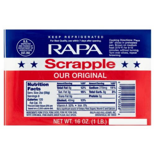 RAPA Scrapple Our Original Scrapple, 16 oz