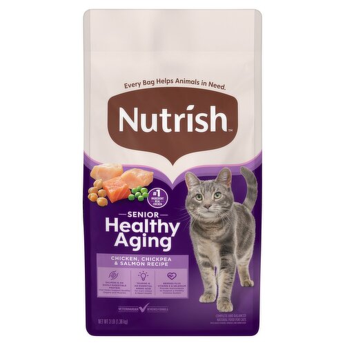 Nutrish Healthy Aging Chicken, Chickpea & Salmon Recipe Cat Food, Senior, 3 lb