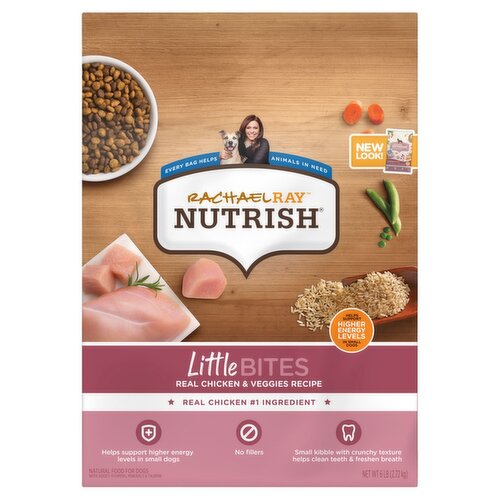 Rachael Ray Nutrish Little Bites Real Chicken & Veggies Recipe Natural Food for Dogs, 6 lb