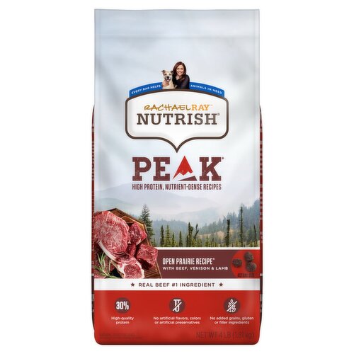 Rachael Ray Nutrish Peak Natural Food for Dogs with Beef, Venison & Lamb, 4 lb