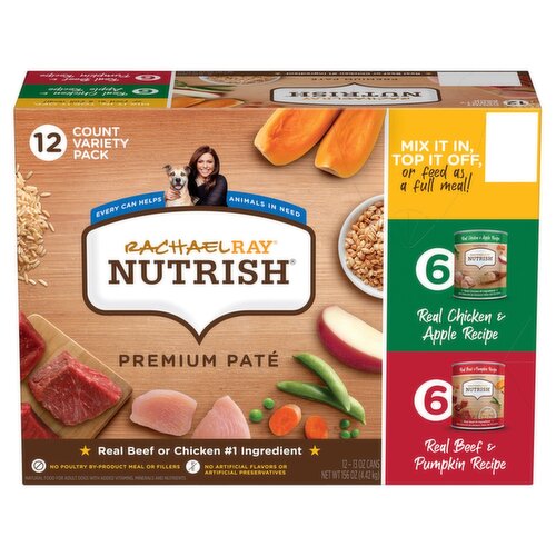 Rachel Ray Nutrish Premium Paté Variety Pack, 156 oz, 12 count