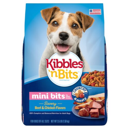 Kibbles 'n Bits Savory Beef & Chicken Flavors Mini Bits For Small Breeds Dog Food, 3.5 lb