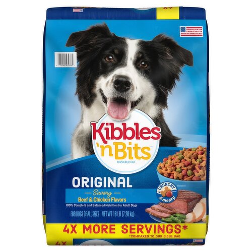 Kibbles 'n Bits Original Savory Beef & Chicken Flavors Dog Food, 16 lb