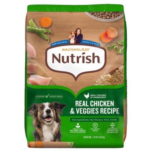 Rachael Ray Nutrish Adult Dry Dog Food Real Chicken & Veggies Recipe, 13 lb.