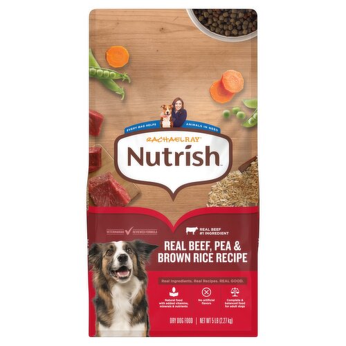 Rachael Ray Nutrish Adult Dry Dog Food Real Beef, Pea & Brown Rice Recipe, 5 lb.